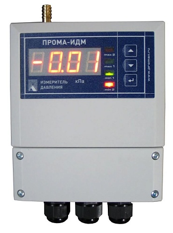 Датчик перепада давления ПРОМА-ИДМ-016, 3-х предельный, ЖК-индикация, выход реле+4-20 мА, RS-485. Дилер.