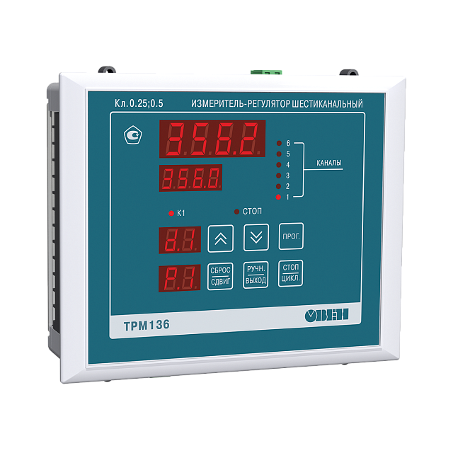 ТРМ136 регулятор шестиканальный с двухпозиционным управлением и RS-485
