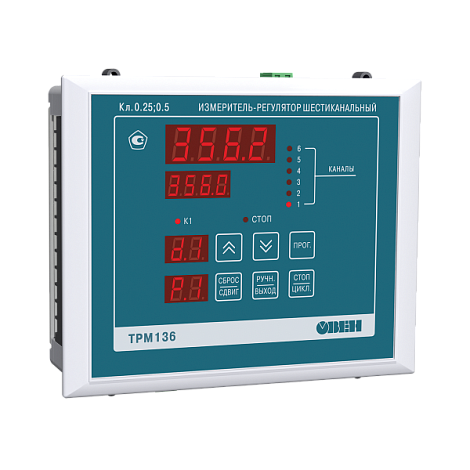 ТРМ136 регулятор шестиканальный с двухпозиционным управлением и RS-485